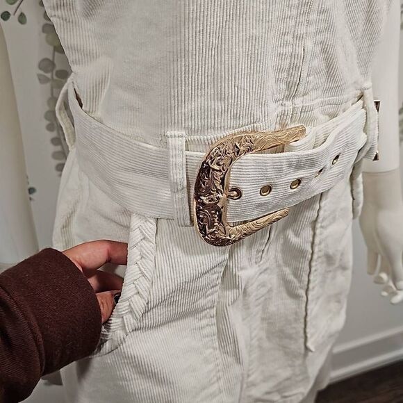 Show Me Your MuMu Outlaw Dress Ivory Corduroy - Picture 6 of 11